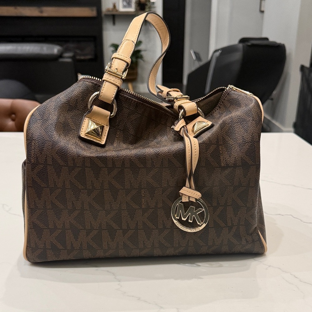 Michael Kors Brown and Tan Satchel